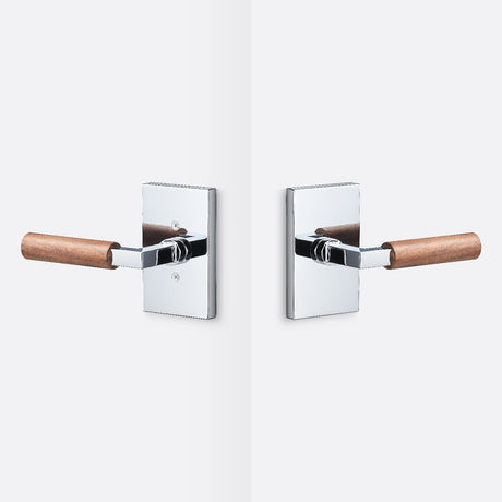 Sure-Loc LV101 26 GRIP-WN polished chrome / walnut passage door lever
