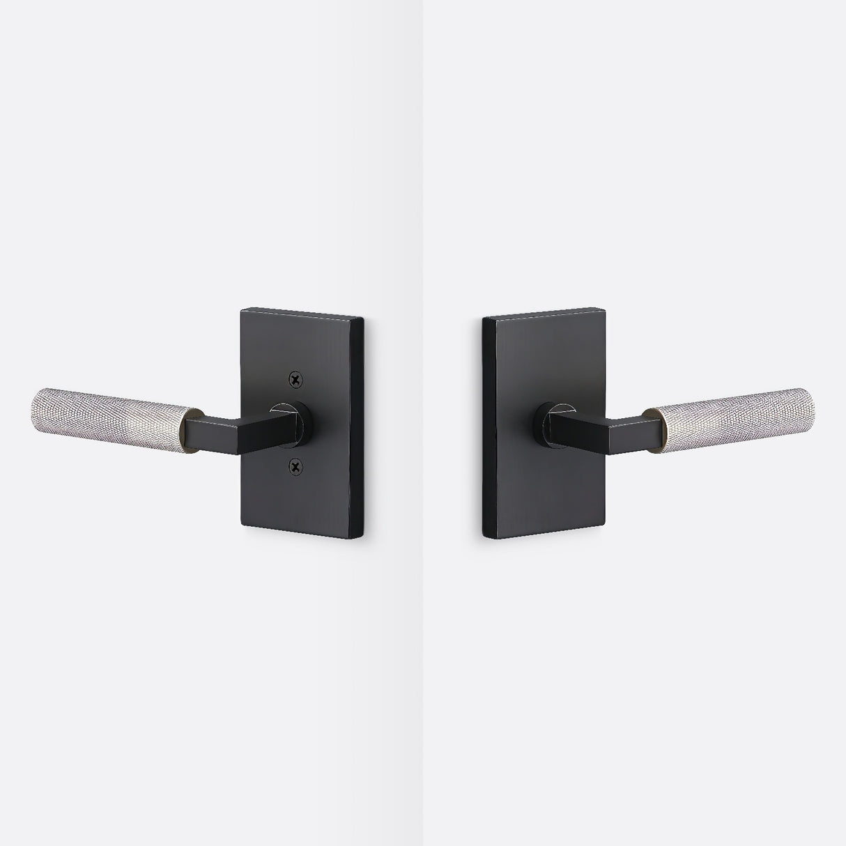 Sure-Loc LV101 FBL GRIP-KN 15 flat black / satin nickel passage door lever