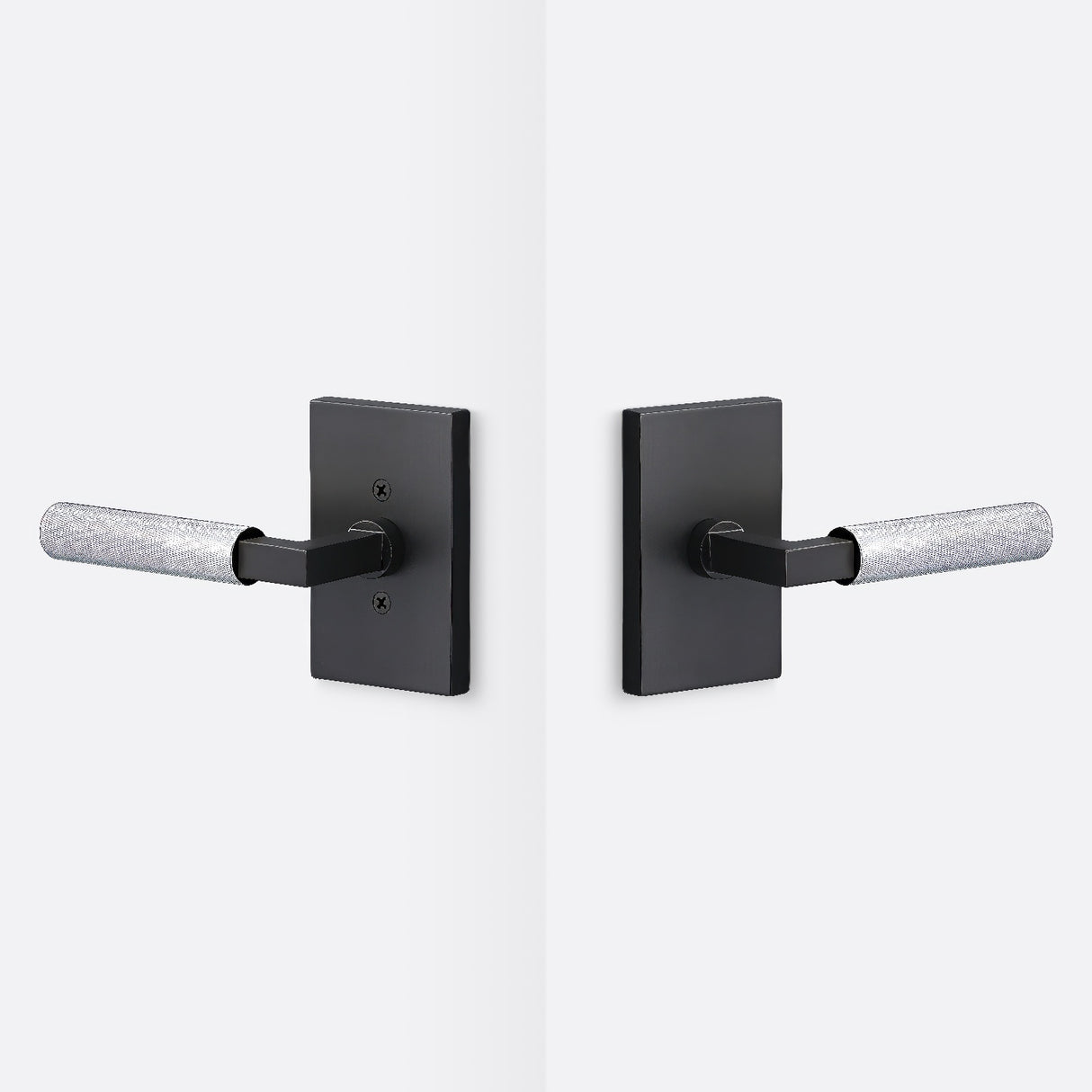 Sure-Loc LV101 FBL GRIP-KN 26 flat black / polished chrome passage door lever