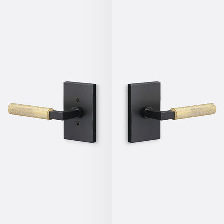 Sure-Loc LV101 FBL GRIP-KN SB flat black / satin brass passage door lever