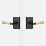 Sure-Loc LV101 FBL GRIP-KN SB flat black / satin brass passage door lever