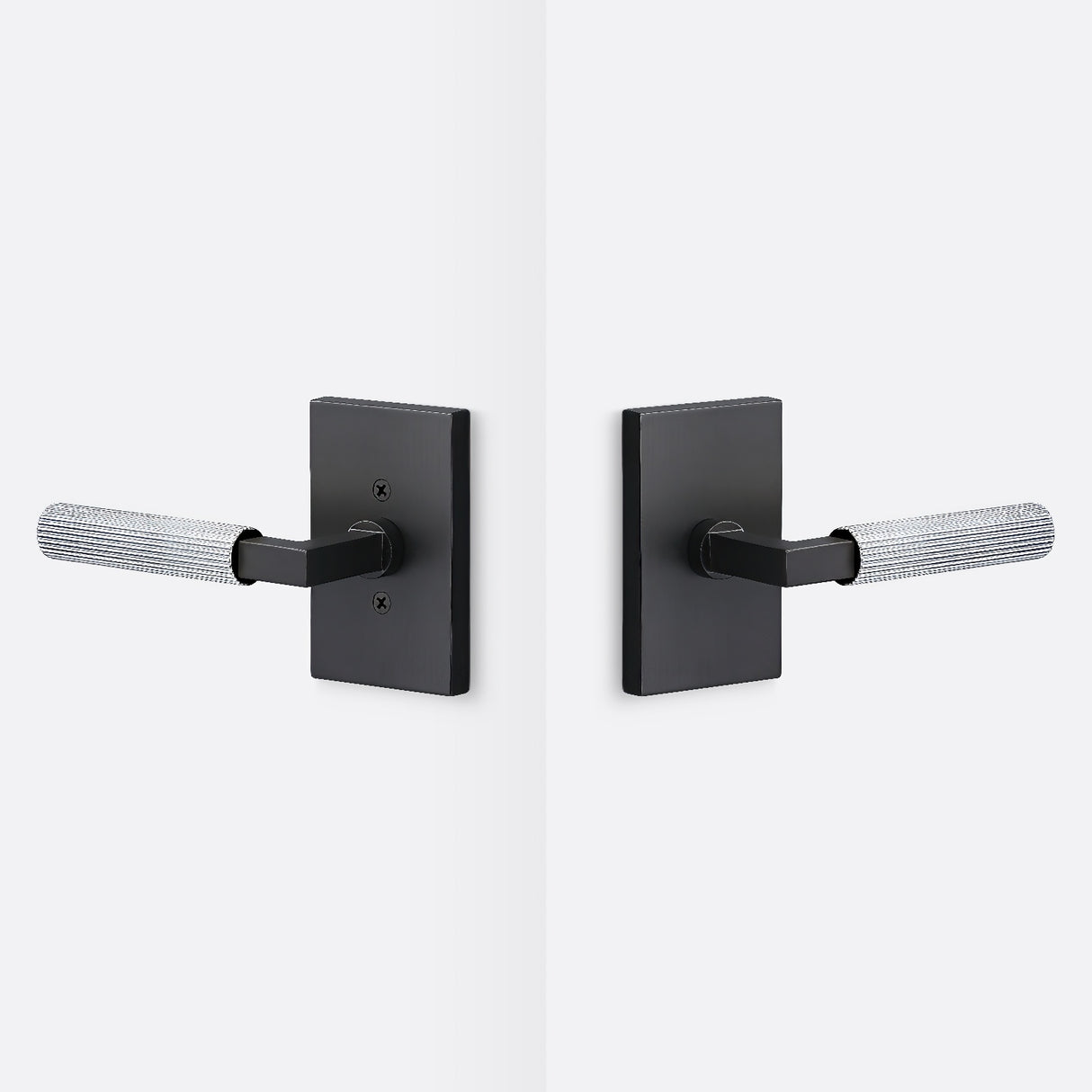 Sure-Loc LV101 FBL GRIP-SKN 26 flat black / polished chrome passage door lever