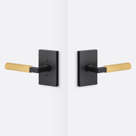 Sure-Loc LV101 FBL GRIP-SKN SB flat black / satin brass passage door lever