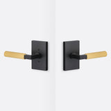 Sure-Loc LV101 FBL GRIP-SKN SB flat black / satin brass passage door lever