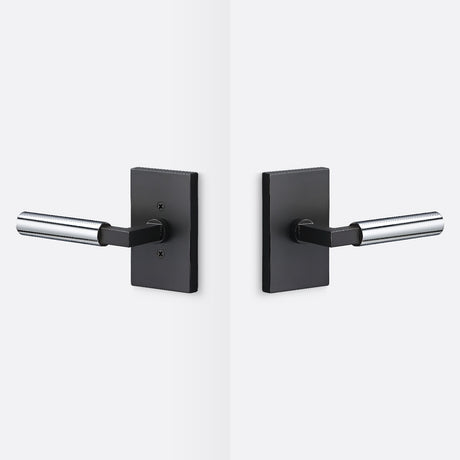 Sure-Loc LV101 FBL GRIP-SM 26 flat black / polished chrome passage door lever