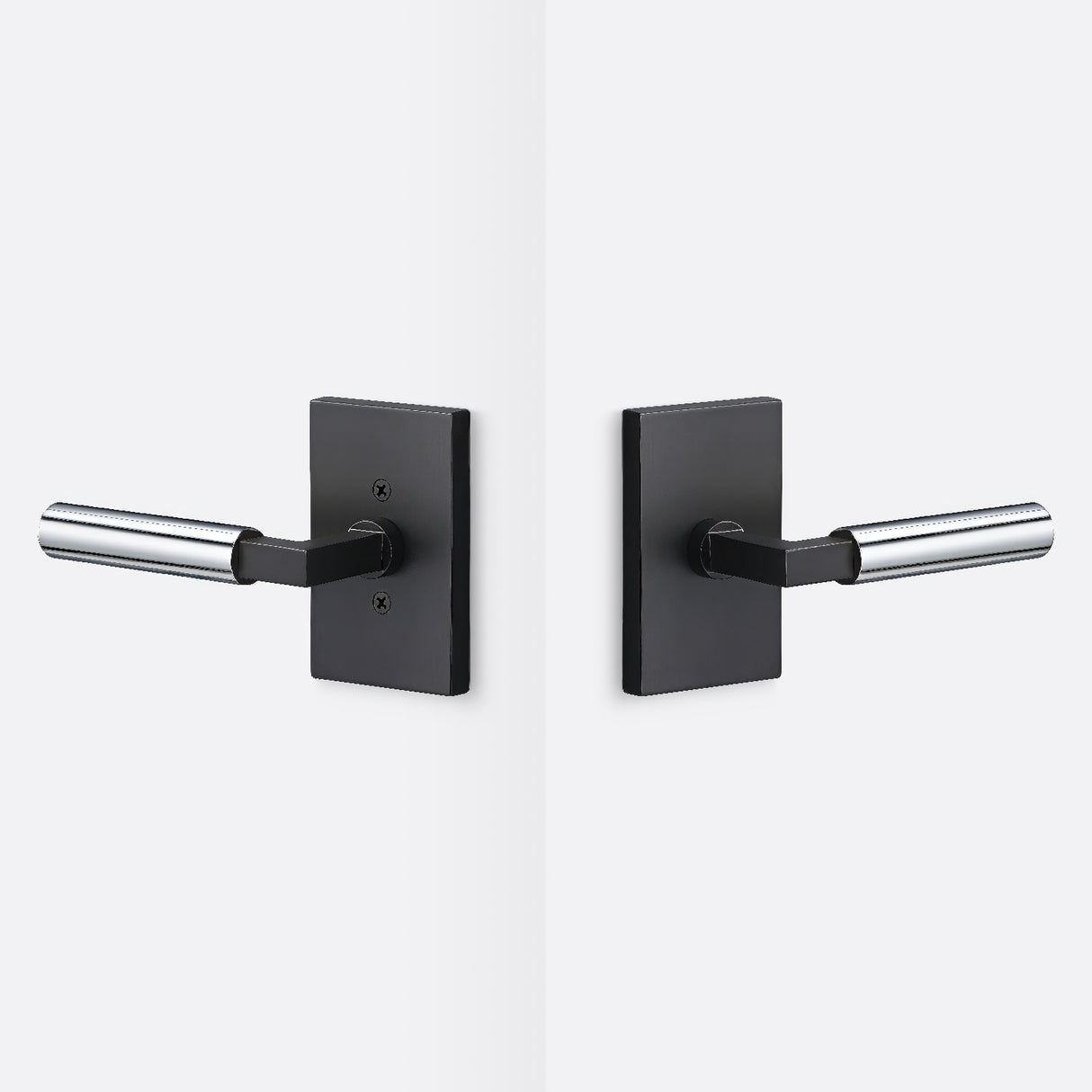 Sure-Loc LV101 FBL GRIP-SM 26 flat black / polished chrome passage door lever