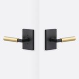 Sure-Loc LV101 FBL GRIP-SM SB flat black / satin brass passage door lever