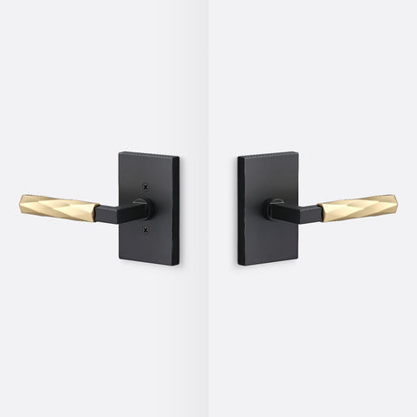 Sure-Loc LV101 FBL GRIP-VT SB flat black / satin brass passage door lever