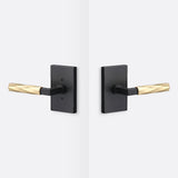Sure-Loc LV101 FBL GRIP-VT SB flat black / satin brass passage door lever