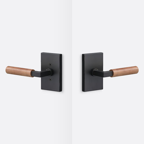Sure-Loc LV101 FBL GRIP-WN flat black / walnut passage door lever
