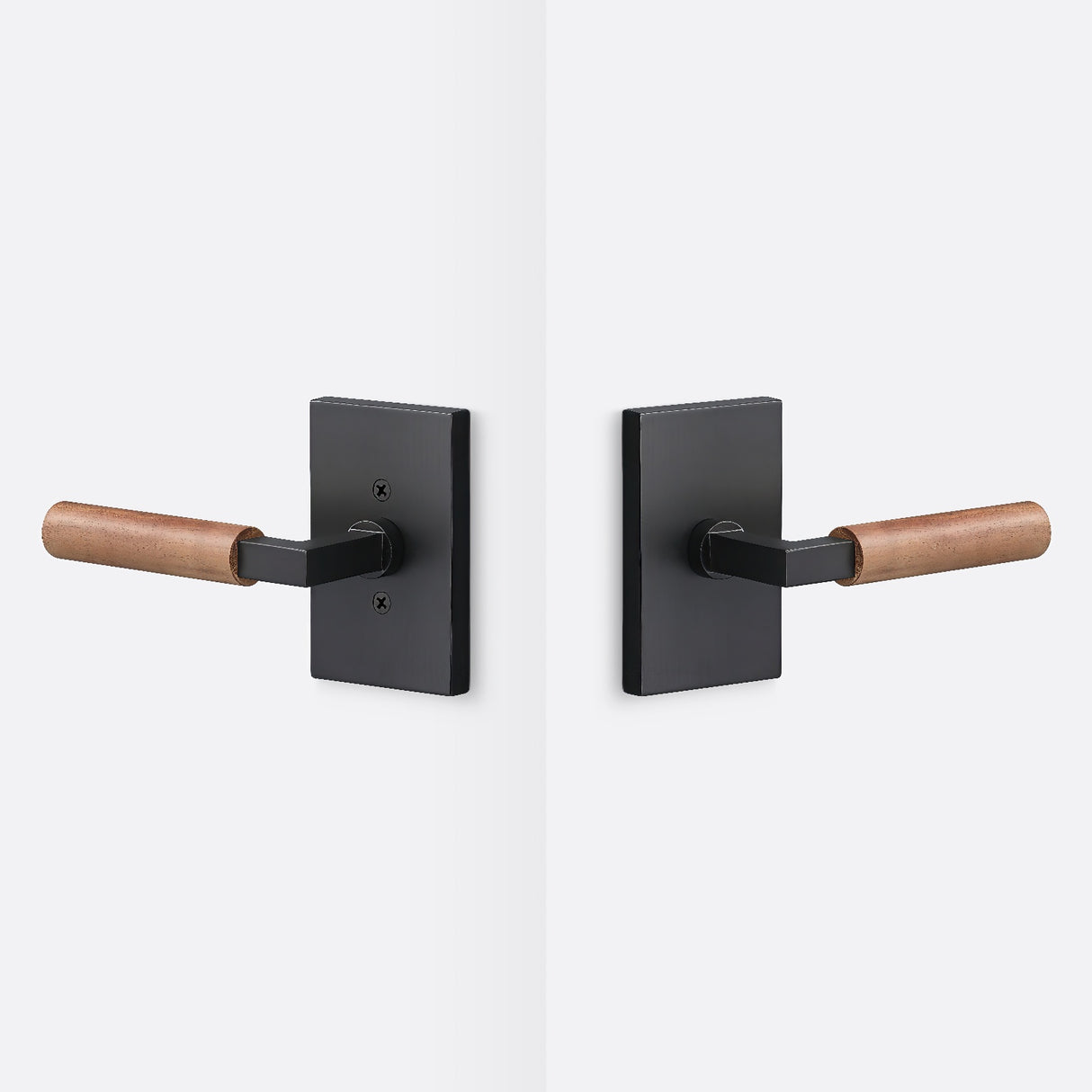 Sure-Loc LV101 FBL GRIP-WN flat black / walnut passage door lever