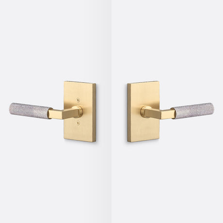 Sure-Loc LV101 SB GRIP-KN 15 satin brass / satin nickel passage door lever