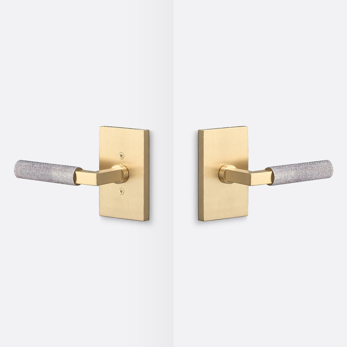 Sure-Loc LV101 SB GRIP-KN 15 satin brass / satin nickel passage door lever