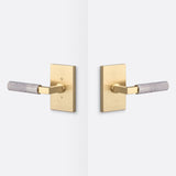 Sure-Loc LV101 SB GRIP-KN 15 satin brass / satin nickel passage door lever