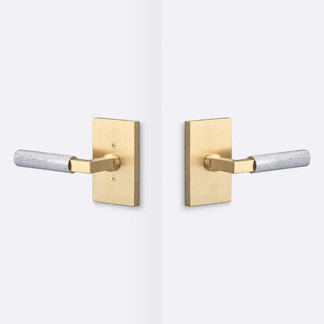 Sure-Loc LV101 SB GRIP-KN 26 satin brass / polished chrome passage door lever