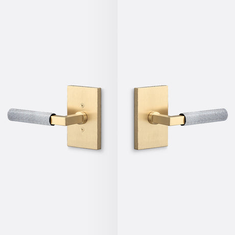 Sure-Loc LV101 SB GRIP-SKN 26 satin brass / polished chrome passage door lever