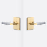 Sure-Loc LV101 SB GRIP-SKN 26 satin brass / polished chrome passage door lever