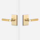 Sure-Loc LV101 SB GRIP-SKN SB satin brass passage door lever