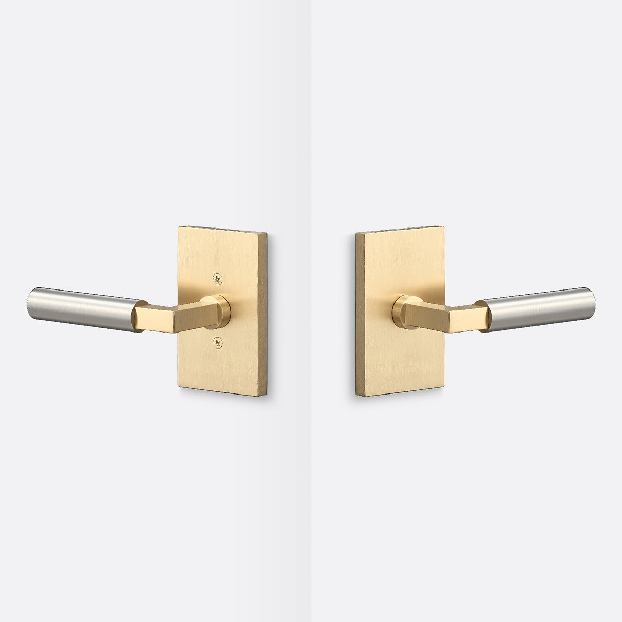 Sure-Loc LV101 SB GRIP-SM 15 satin brass / satin nickel passage door lever