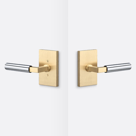 Sure-Loc LV101 SB GRIP-SM 26 satin brass / polished chrome passage door lever