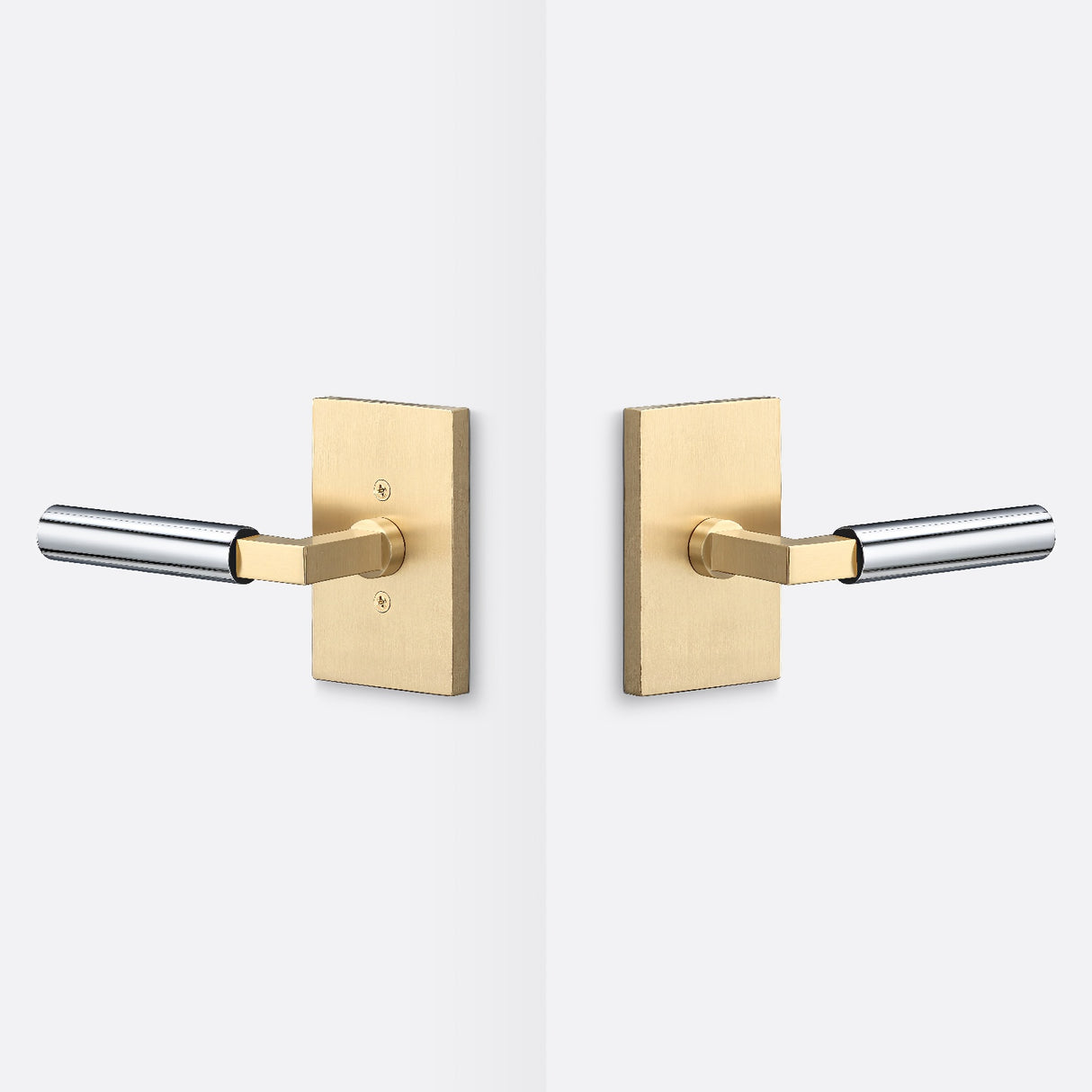 Sure-Loc LV101 SB GRIP-SM 26 satin brass / polished chrome passage door lever