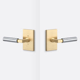 Sure-Loc LV101 SB GRIP-SM 26 satin brass / polished chrome passage door lever