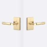 Sure-Loc LV101 SB GRIP-VT FBL satin brass / flat black passage door lever