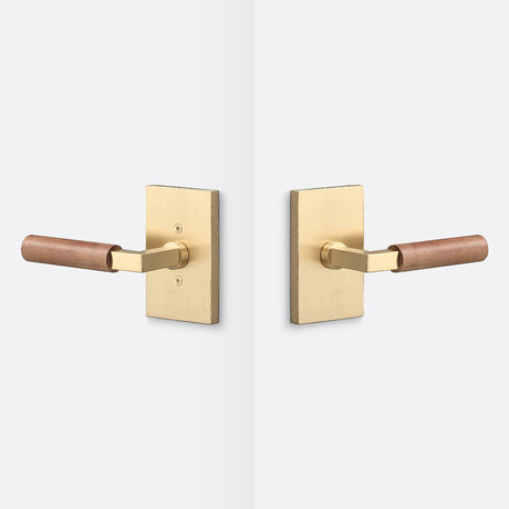 Sure-Loc LV101 SB GRIP-WN satin brass / walnut passage door lever
