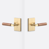 Sure-Loc LV101 SB GRIP-WN satin brass / walnut passage door lever