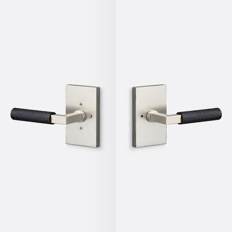 Sure-Loc LV102 15 GRIP-KN FBL satin nickel / flat black privacy door lever