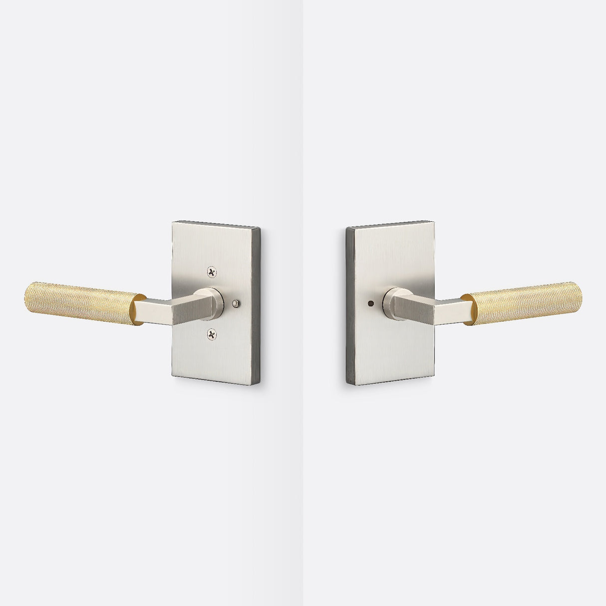 Sure-Loc LV102 15 GRIP-KN SB satin nickel / satin brass privacy door lever