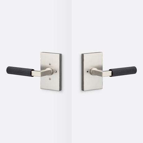 Sure-Loc LV102 15 GRIP-SKN FBL satin nickel / flat black privacy door lever