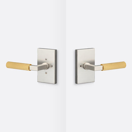 Sure-Loc LV102 15 GRIP-SKN SB satin nickel / satin brass privacy door lever