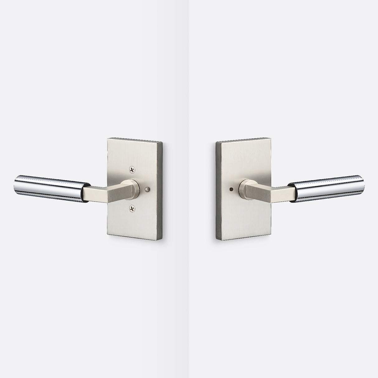 Sure-Loc LV102 15 GRIP-SM 26 satin nickel / polished chrome privacy door lever