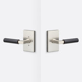 Sure-Loc LV102 15 GRIP-SM FBL satin nickel / flat black privacy door lever