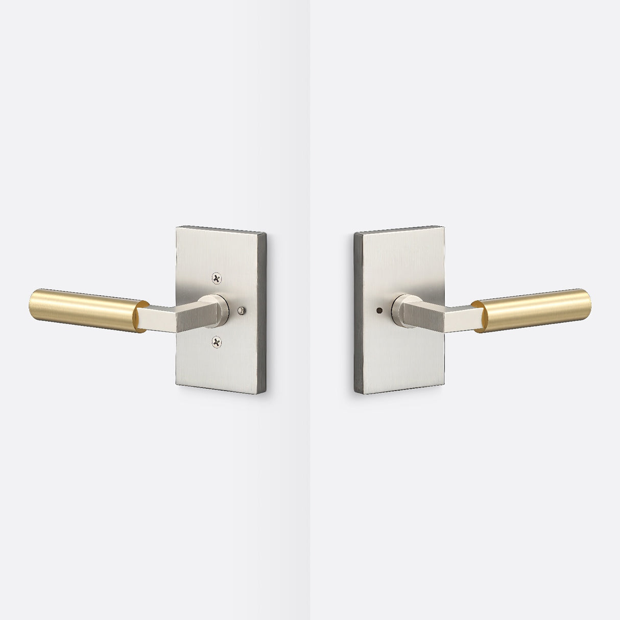 Sure-Loc LV102 15 GRIP-SM SB satin nickel / satin brass privacy door lever