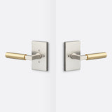 Sure-Loc LV102 15 GRIP-SM SB satin nickel / satin brass privacy door lever