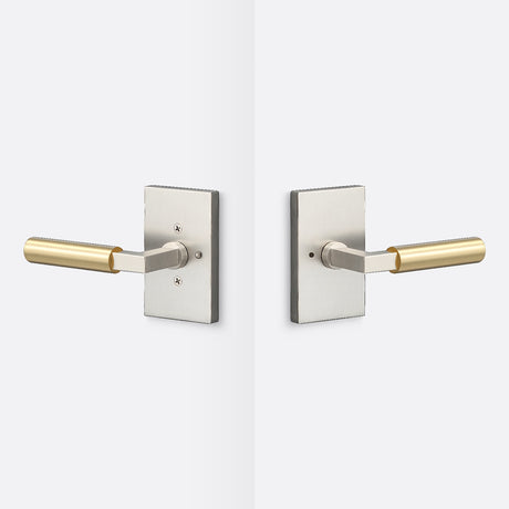 Sure-Loc LV102 15 GRIP-SM SB satin nickel / satin brass privacy door lever