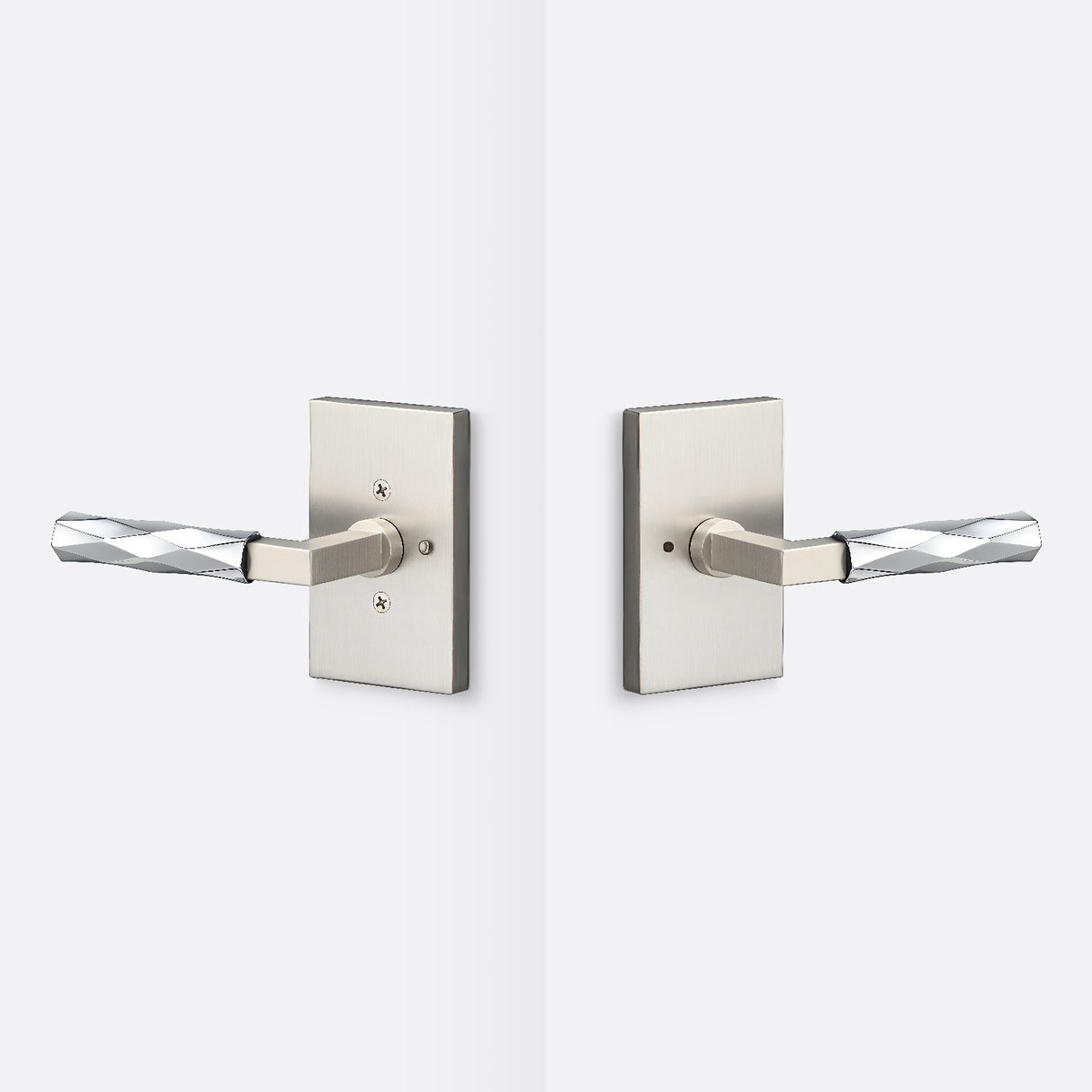 Sure-Loc LV102 15 GRIP-VT 26 satin nickel / polished chrome privacy door lever