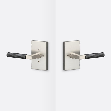 Sure-Loc LV102 15 GRIP-VT FBL satin nickel / flat black privacy door lever