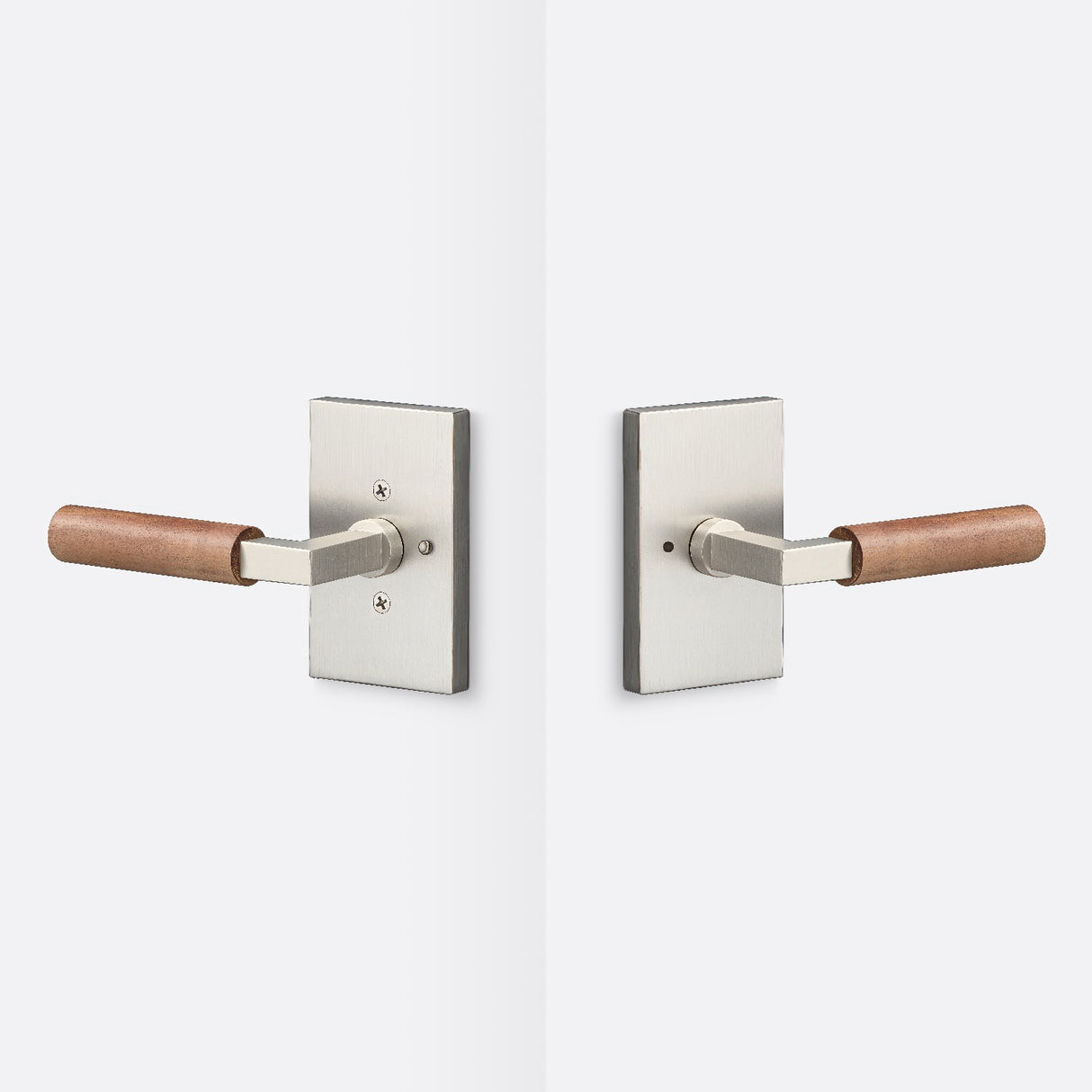 Sure-Loc LV102 15 GRIP-WN satin nickel / walnut privacy door lever