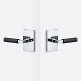 Sure-Loc LV102 26 GRIP-KN FBL polished chrome / flat black privacy door lever