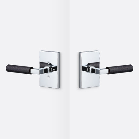Sure-Loc LV102 26 GRIP-KN FBL polished chrome / flat black privacy door lever