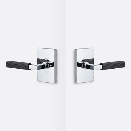 Sure-Loc LV102 26 GRIP-SKN FBL polished chrome / flat black privacy door lever