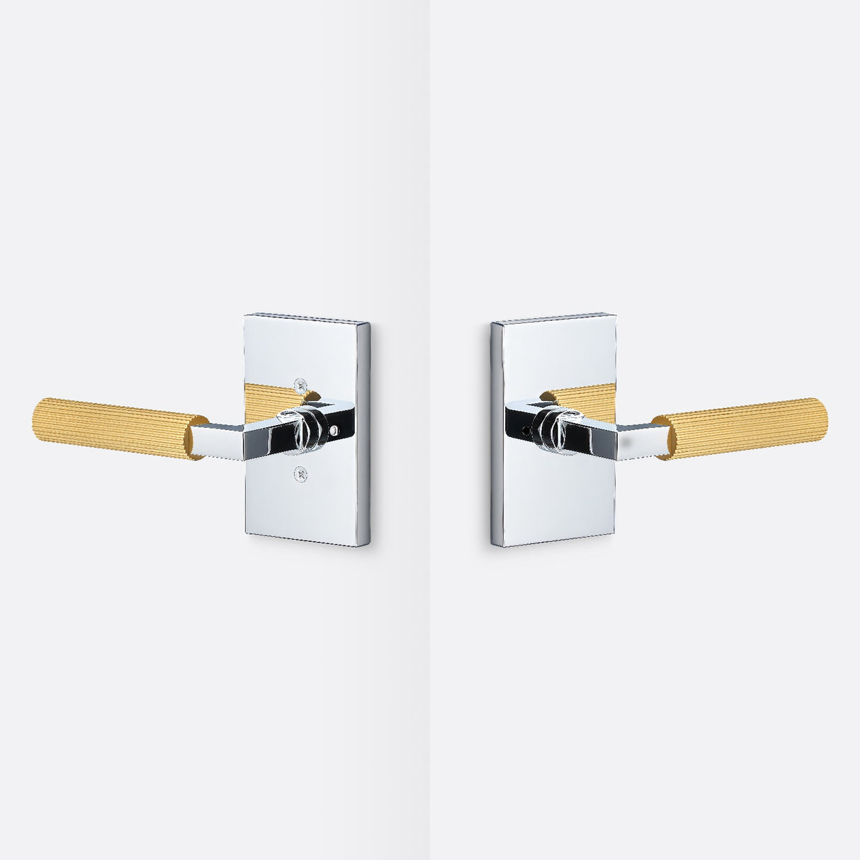 Sure-Loc LV102 26 GRIP-SKN SB polished chrome / satin brass privacy door lever