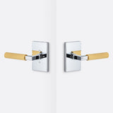 Sure-Loc LV102 26 GRIP-SKN SB polished chrome / satin brass privacy door lever