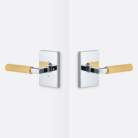 Sure-Loc LV102 26 GRIP-SKN SB polished chrome / satin brass privacy door lever