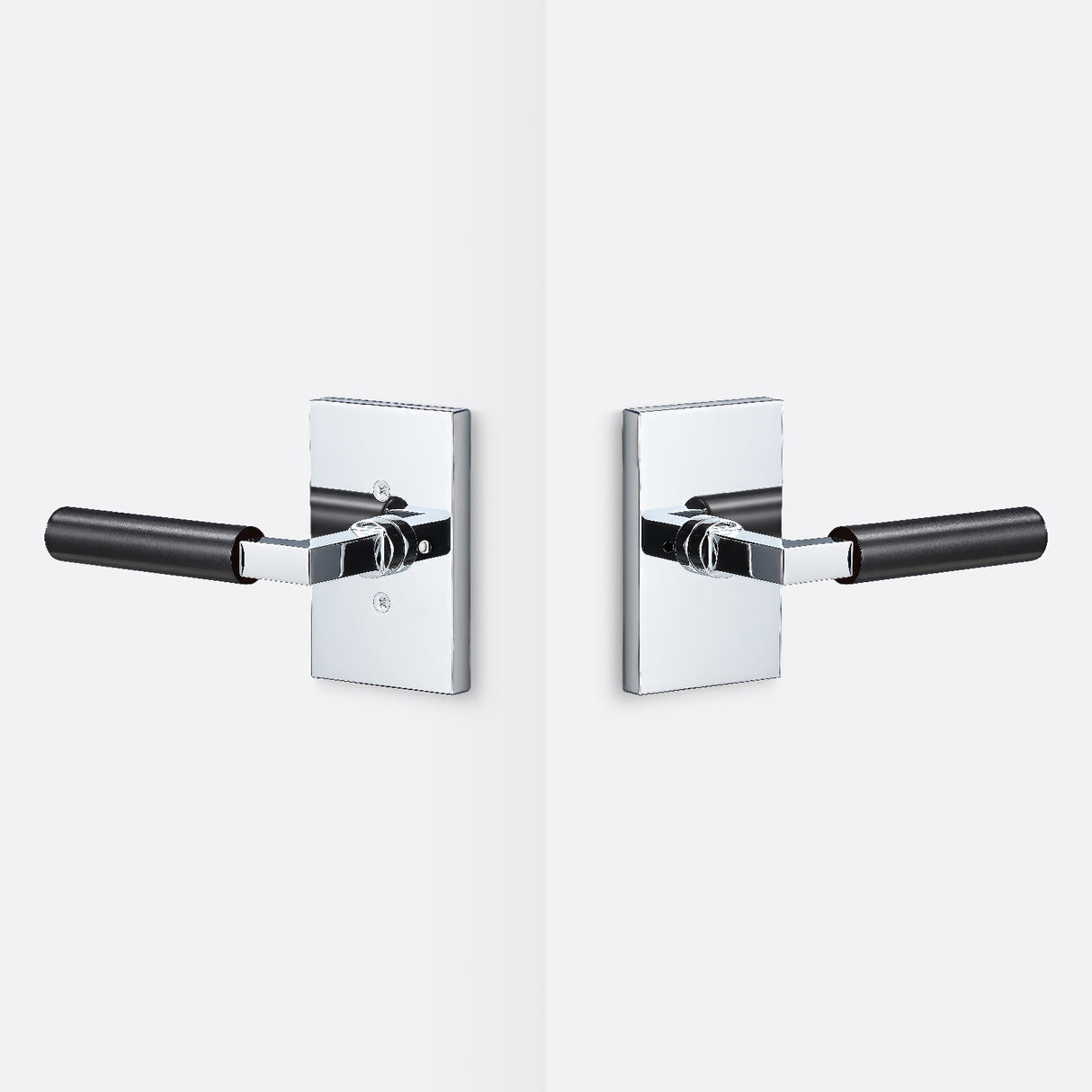 Sure-Loc LV102 26 GRIP-SM FBL polished chrome / flat black privacy door lever