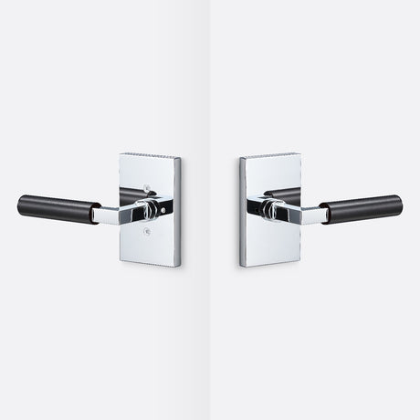 Sure-Loc LV102 26 GRIP-SM FBL polished chrome / flat black privacy door lever