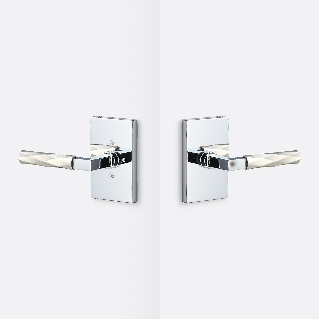 Sure-Loc LV102 26 GRIP-VT 15 polished chrome / satin nickel privacy door lever